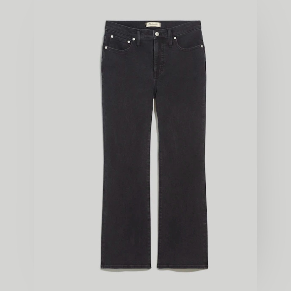 NWOT Madewell Mid Rise Kick Out Jeans Classic Black Women's Denim sz 23 p